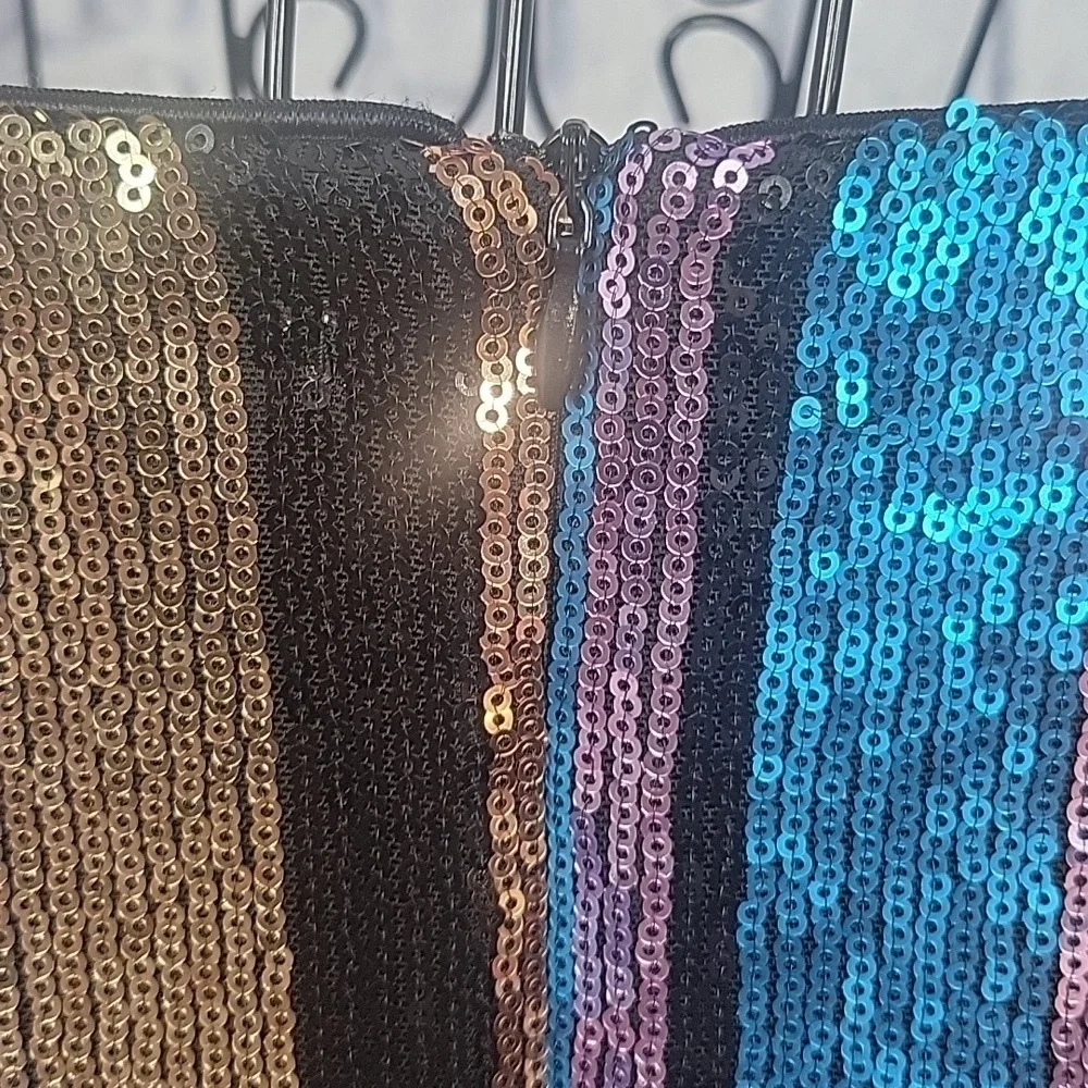 *BLUSH Multicolored Sequined Mini Skirt Small‎